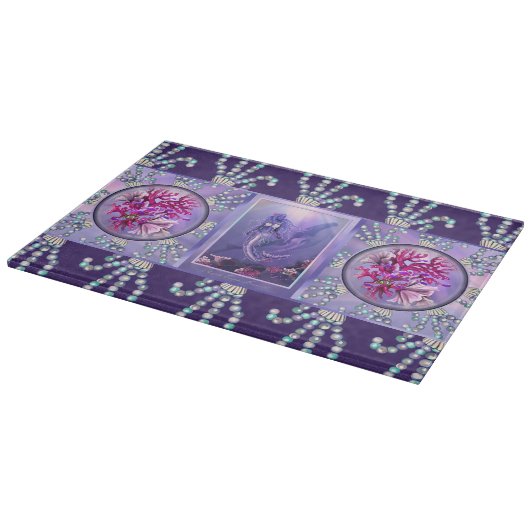 Paarse Ocean Mermaid Snijplank (Hoek)