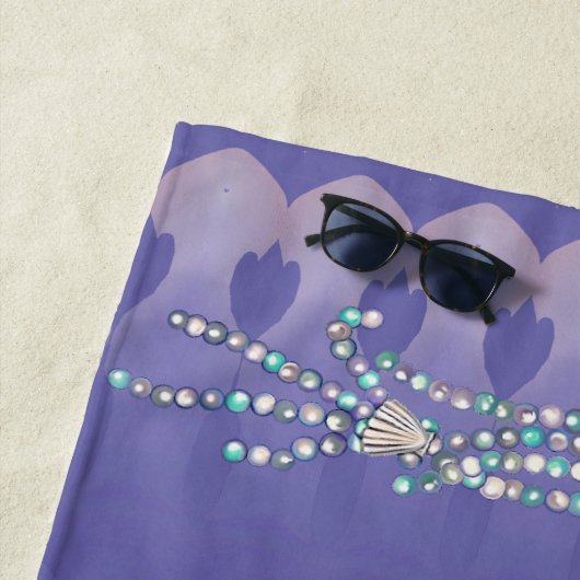 Paarse Ocean Mermaid Strandlaken (In situ)