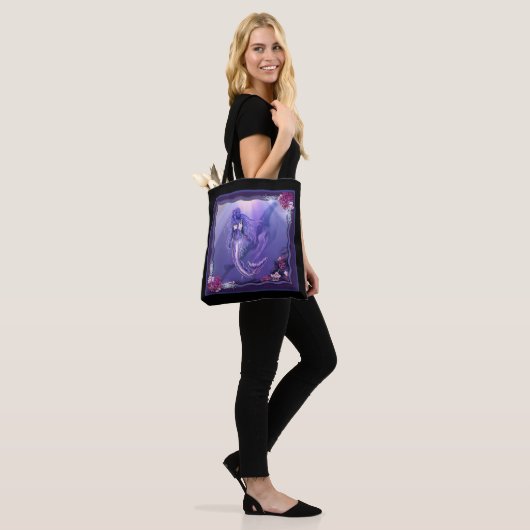 Paarse Ocean Mermaid Tote Bag (Op model)