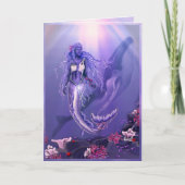 Paarse Ocean Mermaid verjaardagskaart Kaart (Voorkant)