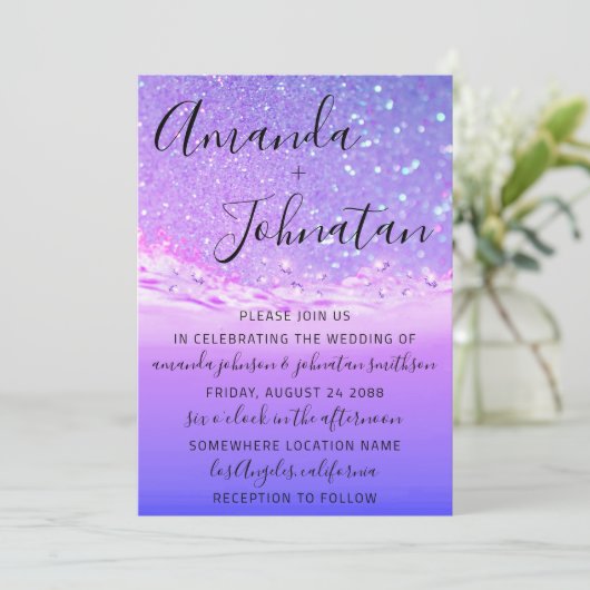 Paarse Ocean Spark Waves Beach Kaart (Staand voorkant)