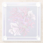 Paarse Oceen Meermin  Glazen Onderzetter (Achterkant)