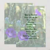 Paarse ochtend gloriebloemen feest kaart (Voorkant / Achterkant)