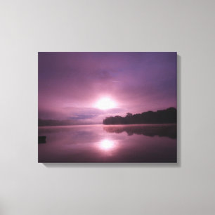Paarse Ochtend Zonsopgang op CT River Canvas Print