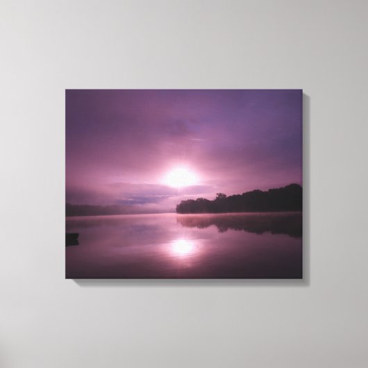 Paarse Ochtend Zonsopgang op CT River Canvas Print (Voorkant)