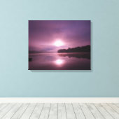 Paarse Ochtend Zonsopgang op CT River Canvas Print (Insitu (Houten vloer))