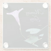  paarse ochtendglorie in zwart glazen onderzetter (Achterkant)