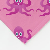 Paarse octopi fleece deken (Hoek)