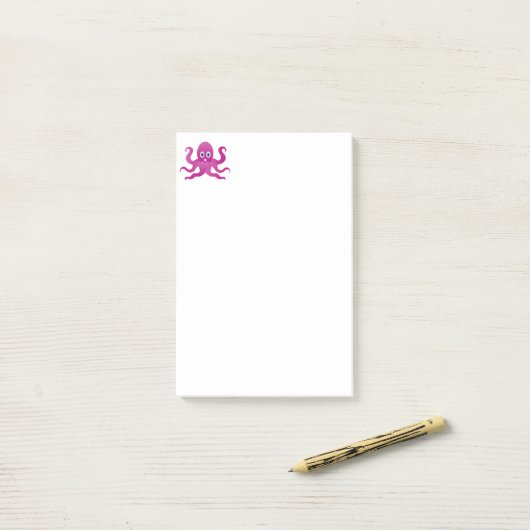 Paarse octopi post-it® notes (Op bureau)