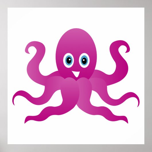 Paarse octopi poster (Voorkant)