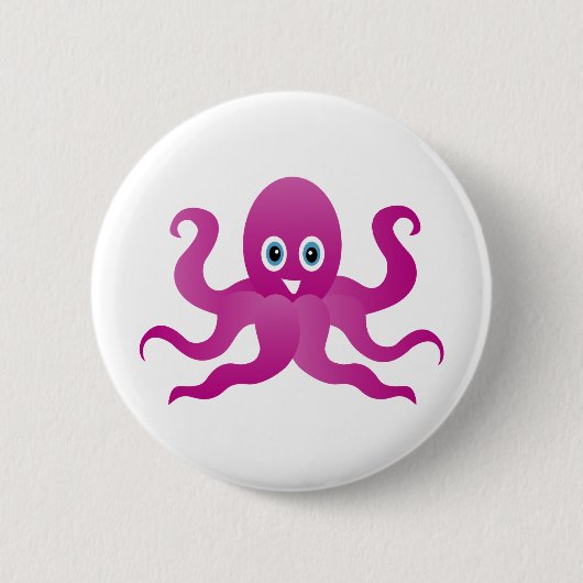 Paarse octopi ronde button 5,7 cm (Voorkant)