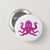 Paarse octopi ronde button 5,7 cm (Voorkant /achterkant)