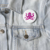 Paarse octopi ronde button 5,7 cm (In situ)