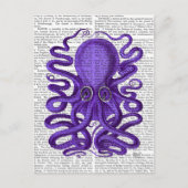 Paarse octopus briefkaart (Voorkant)