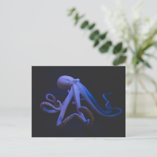 Paarse octopus briefkaart (Staand voorkant)