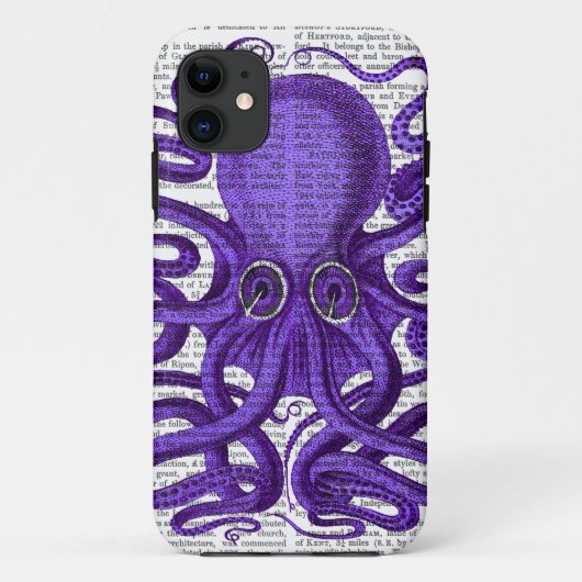 Paarse octopus Case-Mate iPhone case (Achterkant)