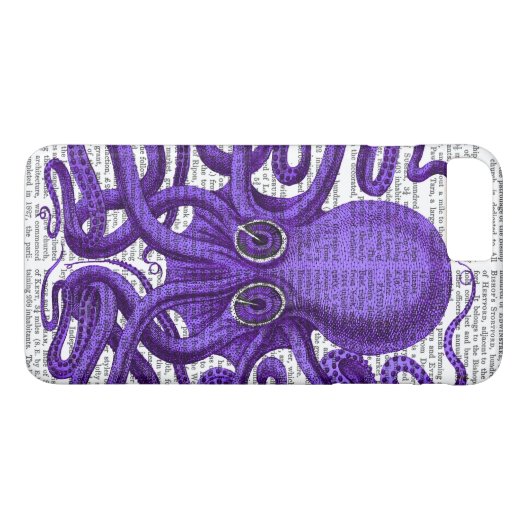 Paarse octopus Case-Mate iPhone case (Achterkant (Horizontaal))
