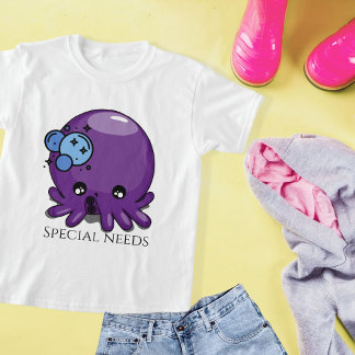 Paarse octopus kawaii illustratie speciale behoeft t-shirt