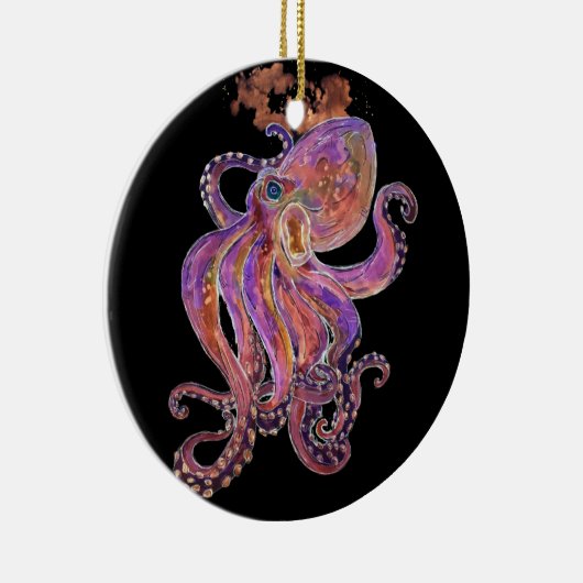 Paarse octopus keramisch ornament (Rechts)