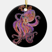 Paarse octopus keramisch ornament (Voorkant)