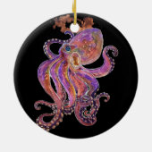 Paarse octopus keramisch ornament (Achterkant)