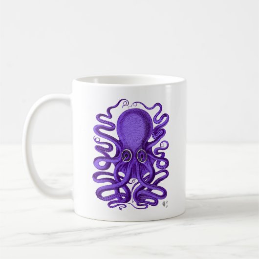 Paarse octopus koffiemok (Links)