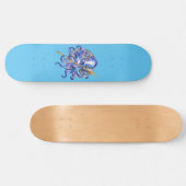 Paarse Octopus met Drietand Persoonlijk Skateboard (Horizontaal)