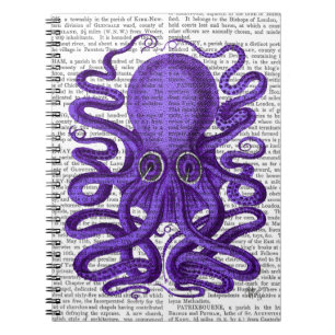 Paarse octopus notitieboek