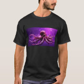 Paarse octopus ontwerp t-shirt (Voorkant)