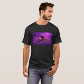 Paarse octopus ontwerp t-shirt (Voorkant volledig)