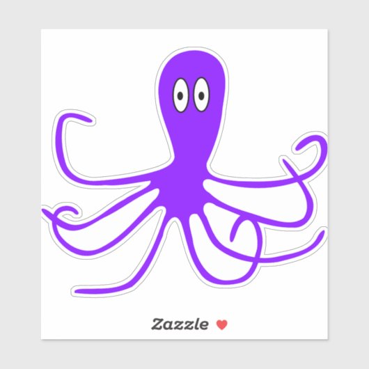 Paarse octopus sticker (Vel)