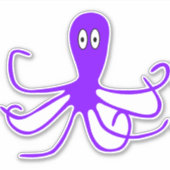 Paarse octopus sticker (Voorkant)