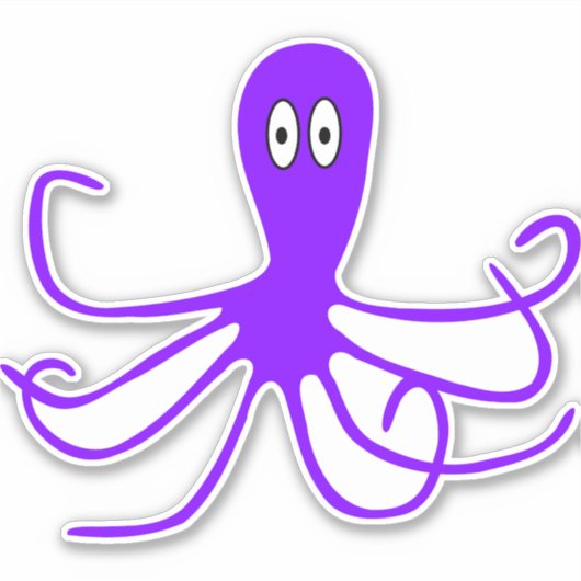 Paarse octopus sticker (Voorkant)
