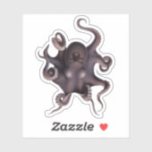 Paarse octopus sticker (Vel)