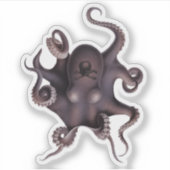 Paarse octopus sticker (Voorkant)