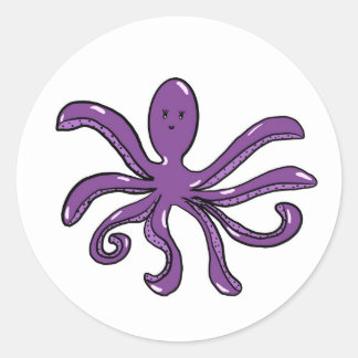 Paarse octopus Sticker