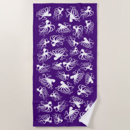 Paarse octopus - strand handdoeken