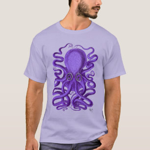 Paarse octopus t-shirt