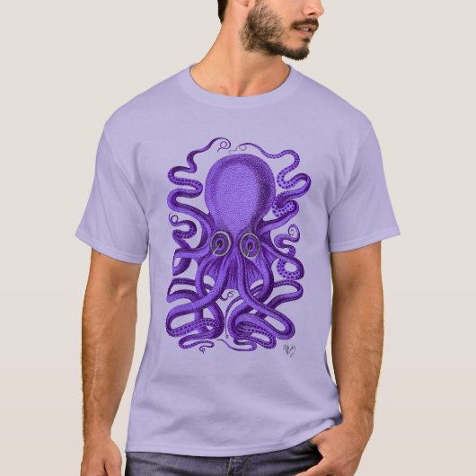 Paarse octopus t-shirt (Voorkant)