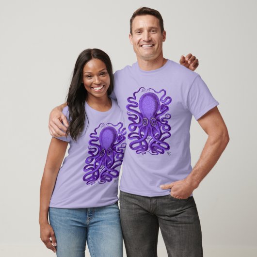 Paarse octopus t-shirt (Unisex)