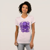 Paarse octopus t-shirt (Voorkant volledig)