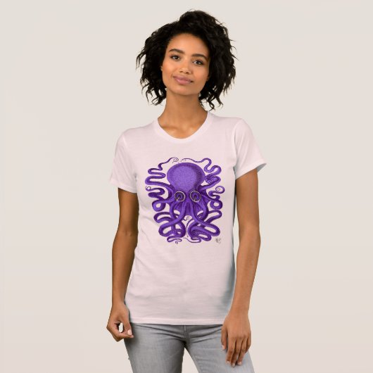Paarse octopus t-shirt (Voorkant volledig)