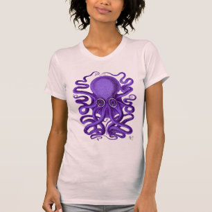Paarse octopus t-shirt