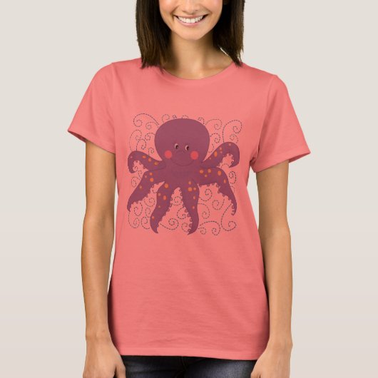 Paarse octopus T-shirts en cadeautjes (Voorkant)