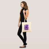 Paarse octopus tote bag (Voorkant (model))
