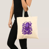 Paarse octopus tote bag (Voorkant (product))