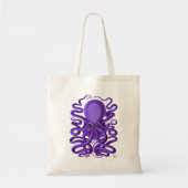Paarse octopus tote bag (Voorkant)