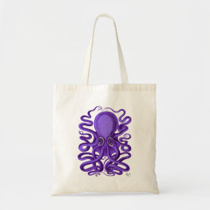 Paarse octopus tote bag