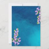 Paarse octopus verjaardagsuitnodiging kaart (Achterkant)