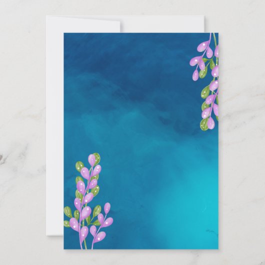 Paarse octopus verjaardagsuitnodiging kaart (Achterkant)